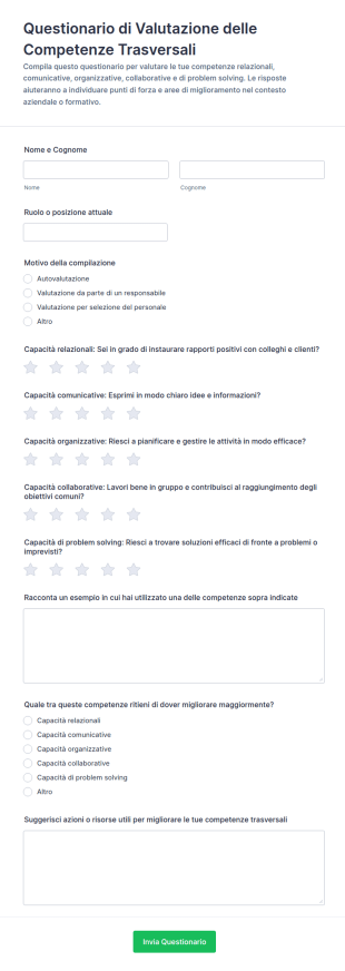 Valutazione Delle Competenze Trasversali Sondaggio