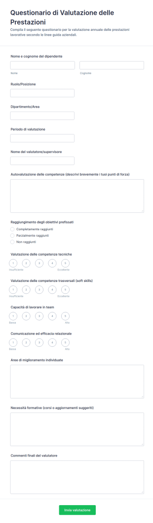 Valutazione Delle Prestazioni Survey