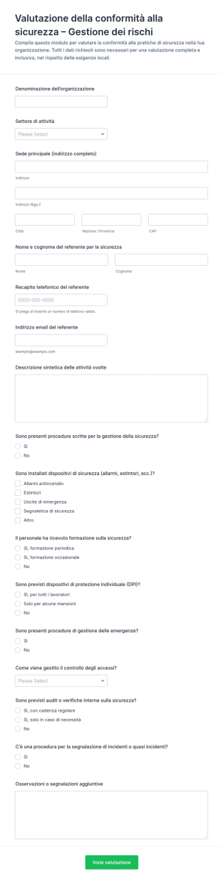 Valutazione Di Conformità Alla Sicurezza