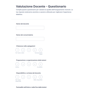 Valutazione Docente Questionario