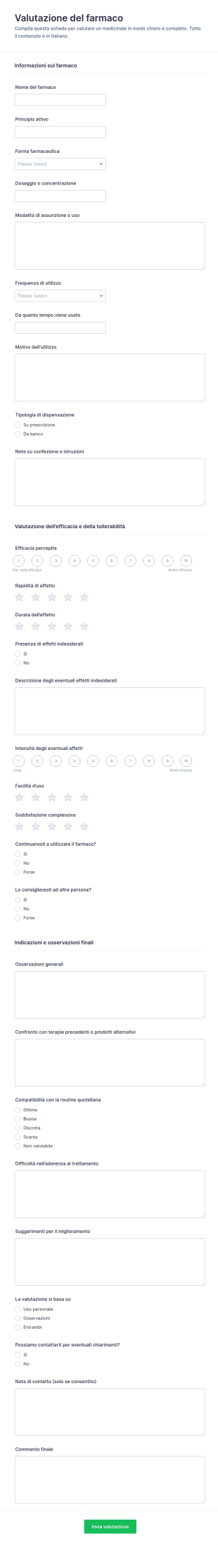 Valutazione Farmaceutica Modulo