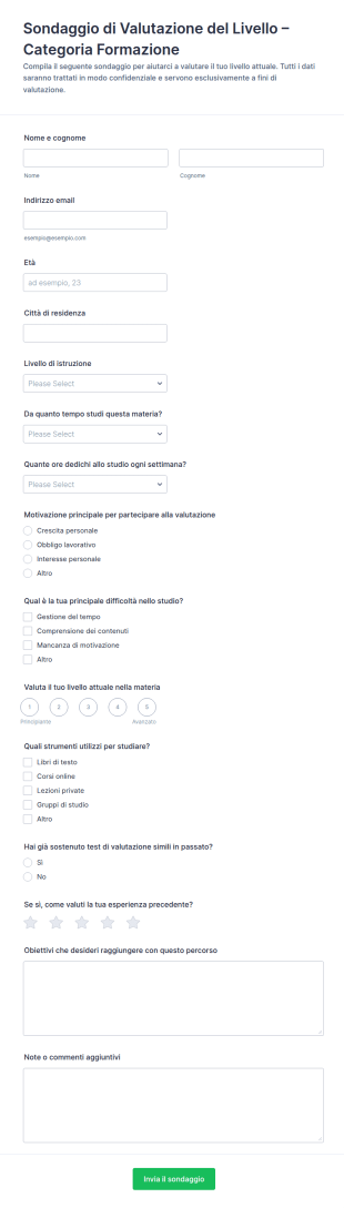 Valutazione Livello Survey
