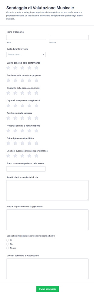 Valutazione Musicale Survey