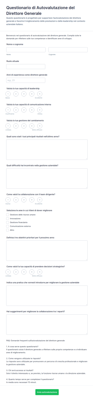 Valutazione Personale Del CEO Questionario
