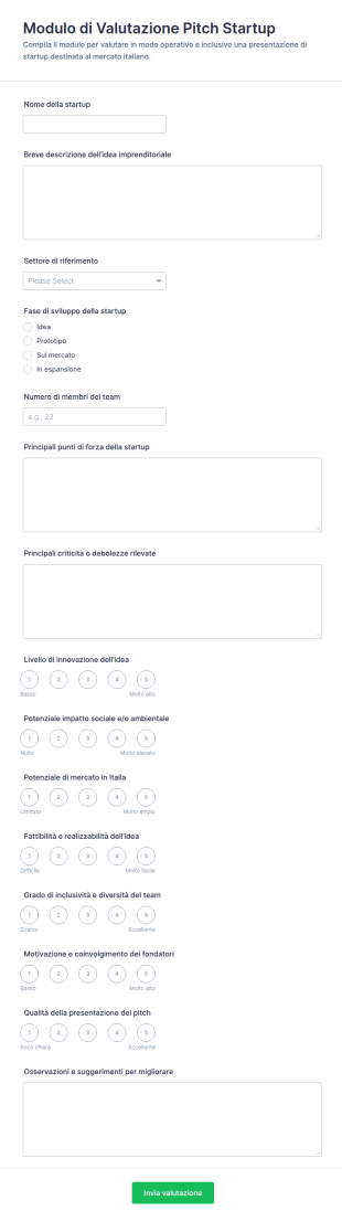 Valutazione Proposta Startup Survey