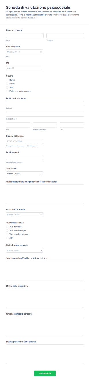 Valutazione Psicosociale Survey