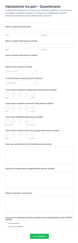 Valutazione Tra Pari Questionario
