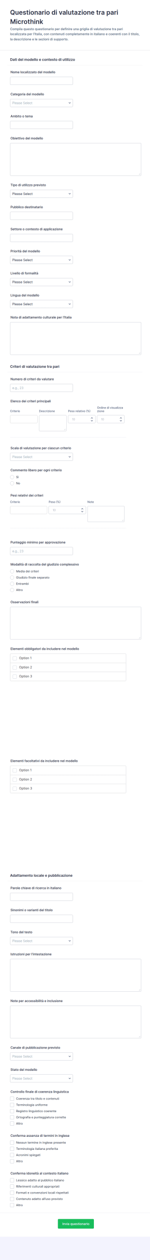 Valutazione Tra Pari Survey