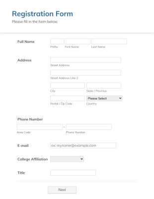 Vccs Generic Registration Form Template