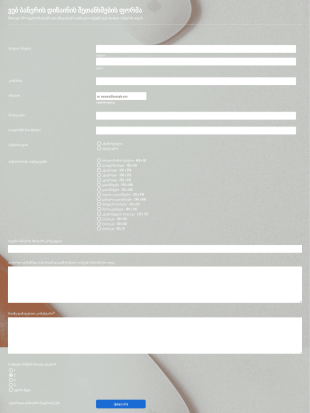 ვებ ბანერის შექმნის მოთხოვნის ფორმა Form Template