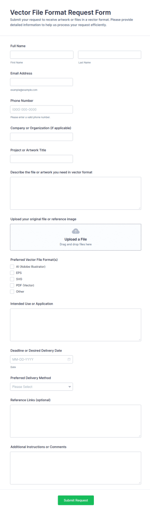 Vector File Format Request Form Template
