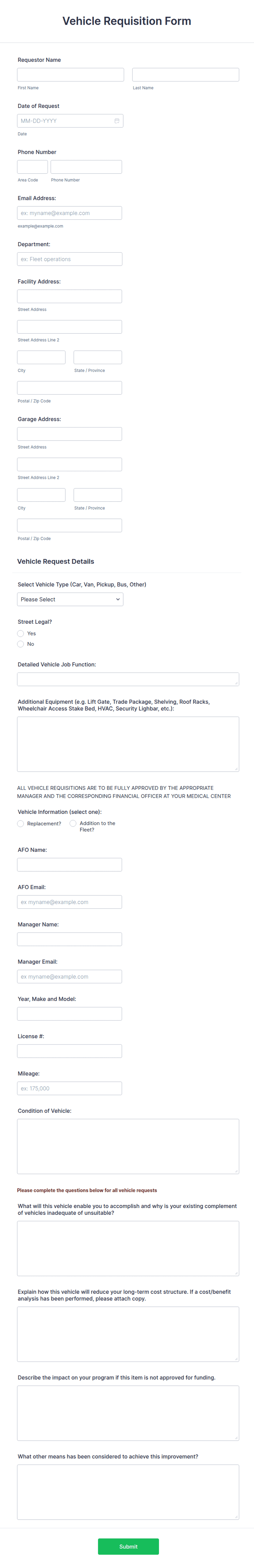 Vehicle Requisition Form.pdf Vehicle Requisition Form Template | Jotform
