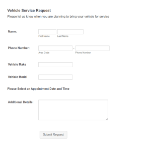 Vehicle Service Request Form Template