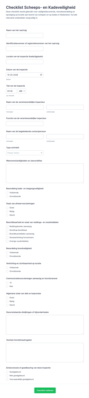 Veiligheidschecklist Voor Aanleg En Oever