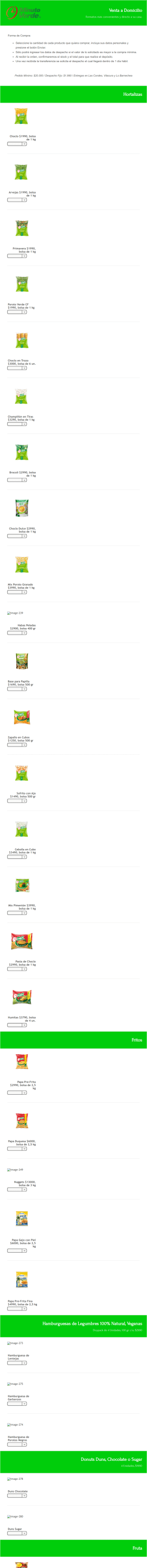 Venta De Productos Minuto Verde Form Template