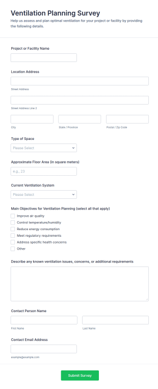 Ventilation Planning Survey Form Template