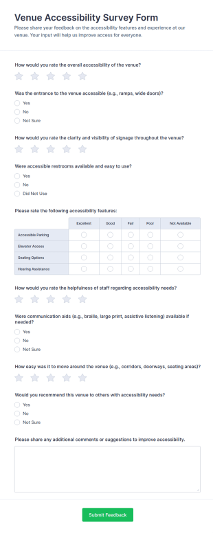Venue Accessibility Survey Form Template