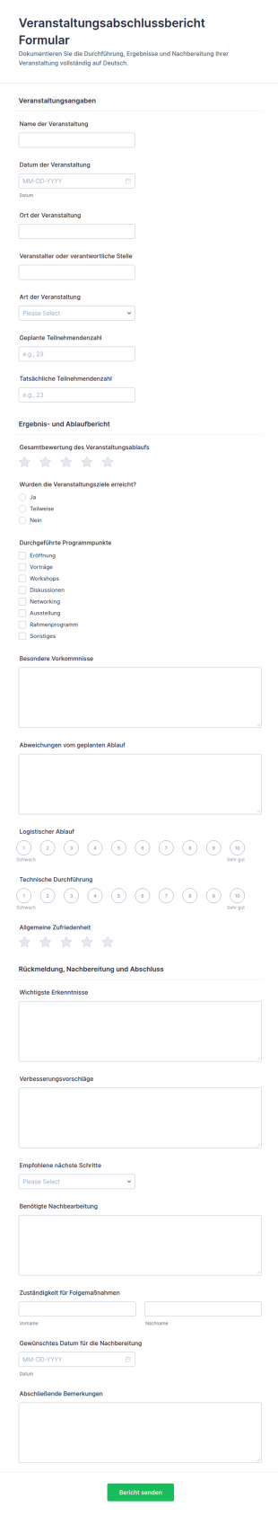 Veranstaltungsabschlussbericht Umfrage