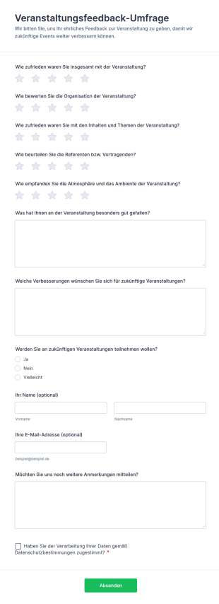 Veranstaltungsfeedback Umfrage