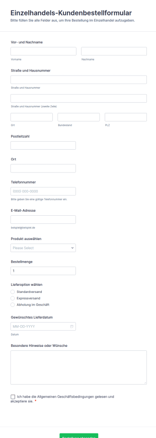 Verbraucherbestellformular