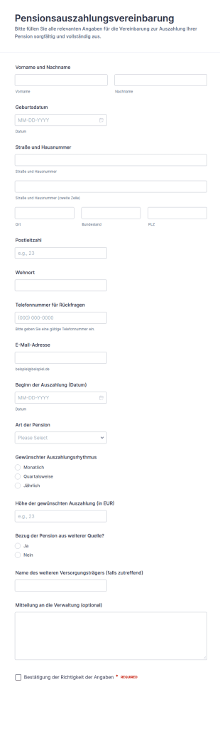 Vereinbarung Zur Rentenzahlung
