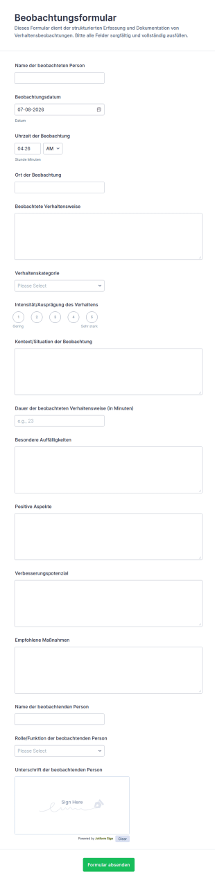 Verhaltensbeobachtung Survey