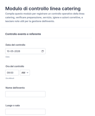 Verifica Linea Catering Checklist
