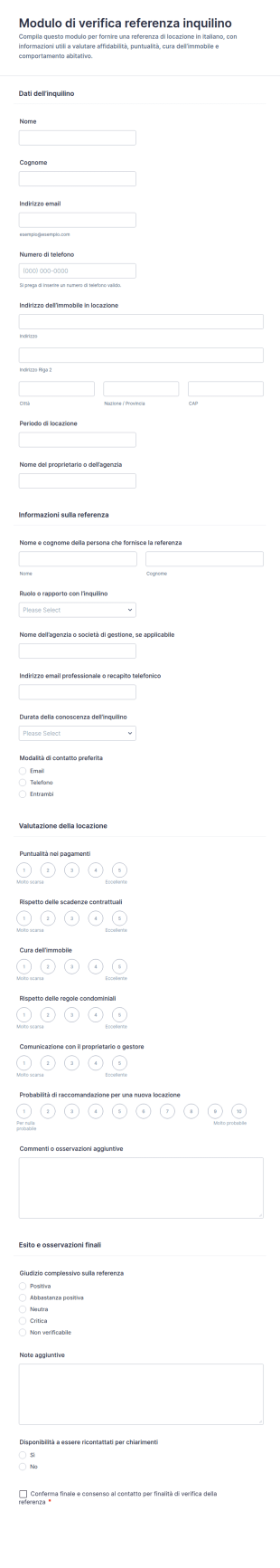 Verifica Referenza Inquilino Modulo