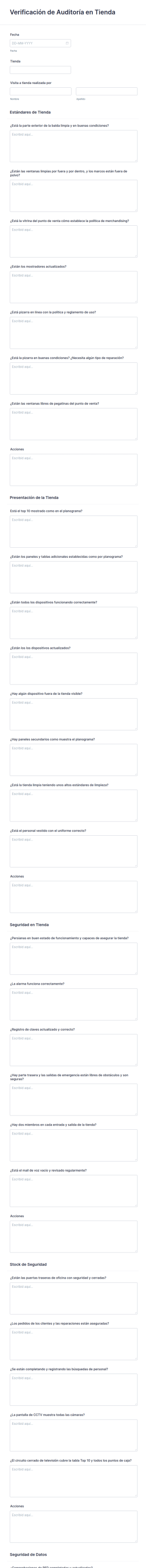 Verificación De Auditoría En Tienda