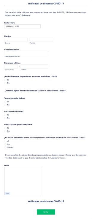 Verificador De Síntomas COVID 19