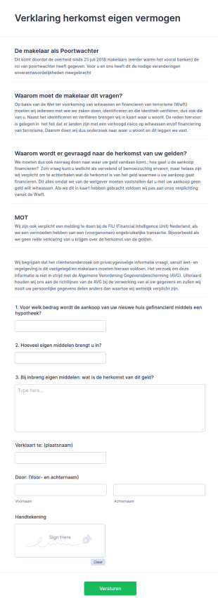 Verklaring Herkomst Eigen Vermogen