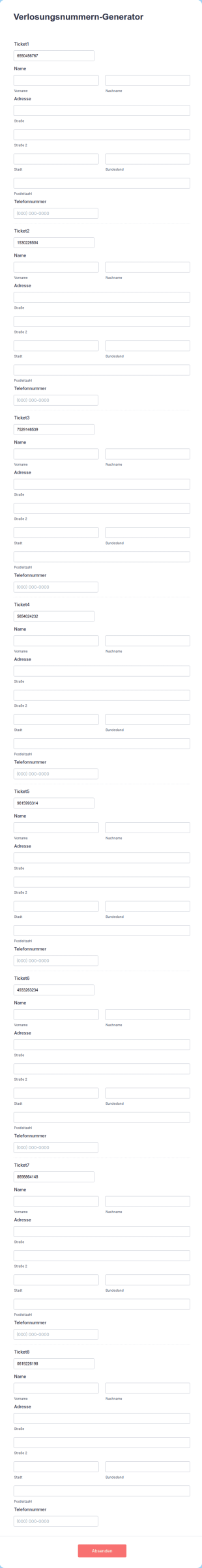 Verlosungsnummern Generator