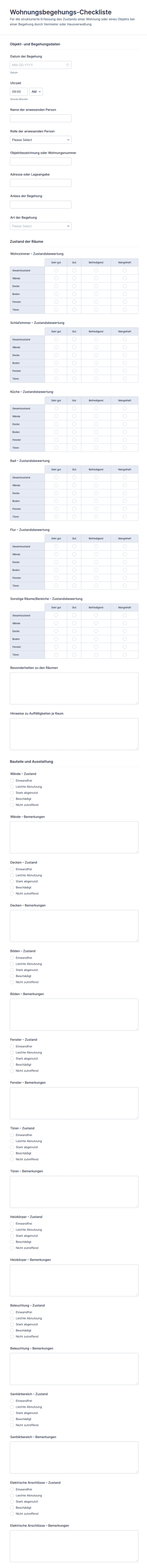 Vermieterinspektion Umfrage