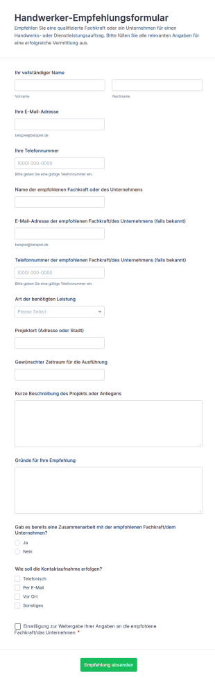 Vermittlerempfehlungsformular