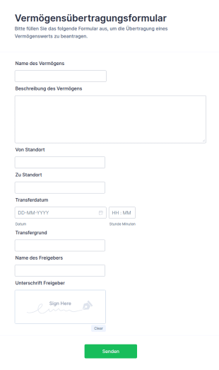 Vermögensübertragungsformular