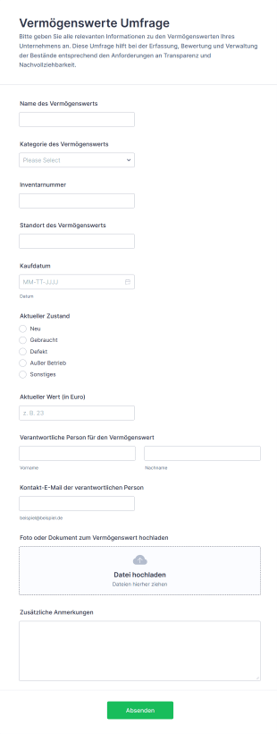 Vermögenswerte Umfrage