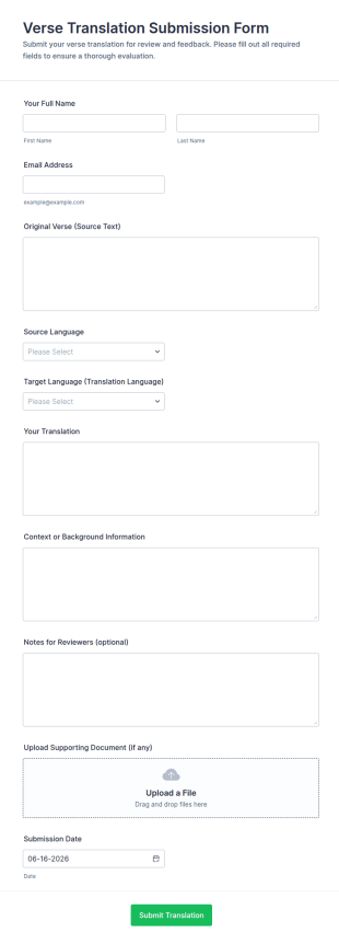 Verse Translation Submission Form Template