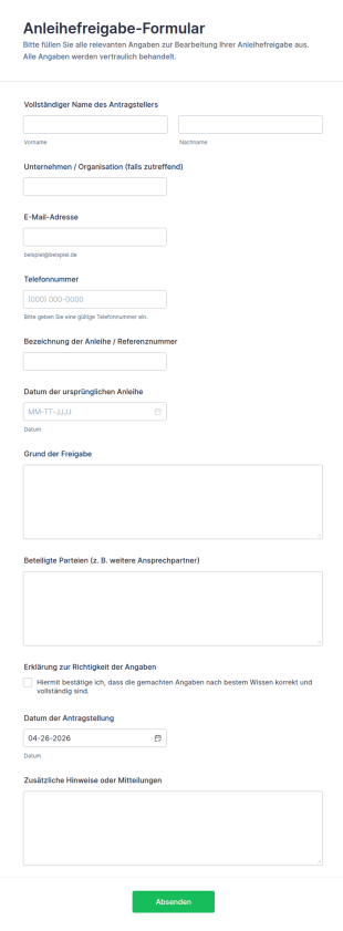 Vertragsfreigabe Formular
