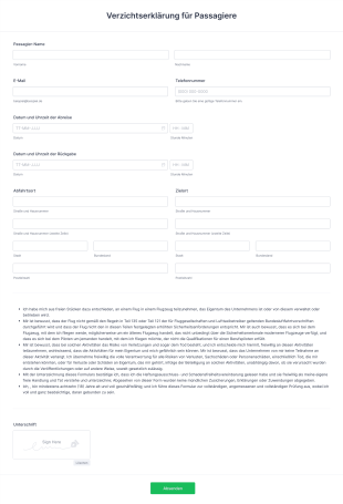 Verzichtserklärung Für Passagiere