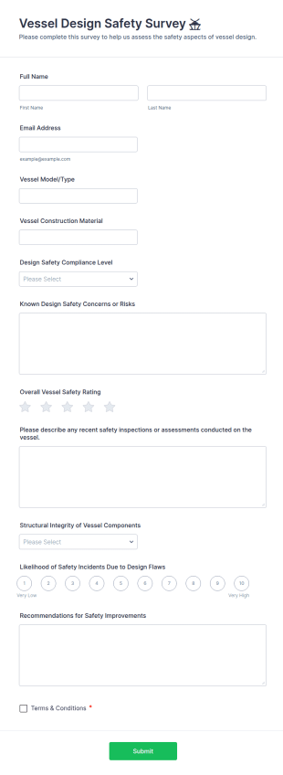 Vessel Design Safety Survey 🚢 Form Template
