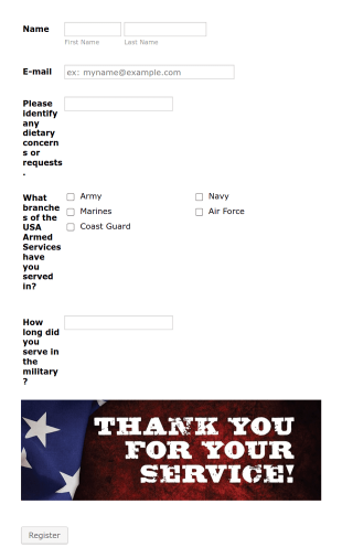 Veterans Day Celebration RSVP Template Form Template
