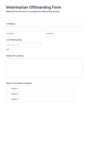 Veterinarian Offboarding Form Template