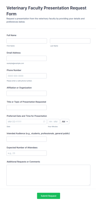 Veterinary Faculty Presentation Request Form Template