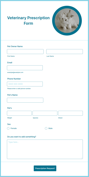 Veterinary Prescription Form Template