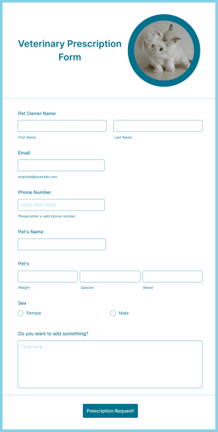 Veterinary Prescription Form Template