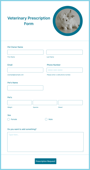 Veterinary Prescription Form Template