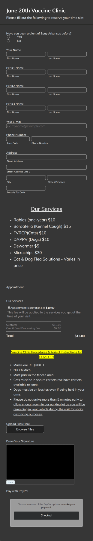 Veterinary Vaccine Consent And Appointment Form Template