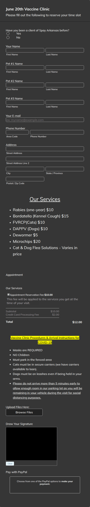 Veterinary Vaccine Consent And Appointment Form Template