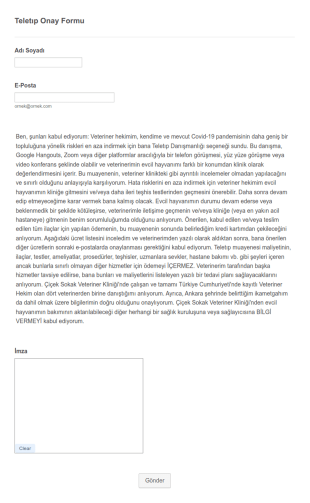 Veteriner Teletıp Onay Form Şablonu