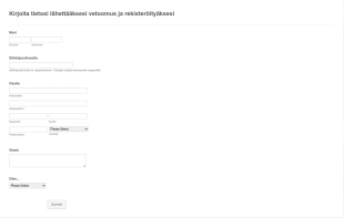 Vetoomus Ja Rekisteröintilomake Form Template